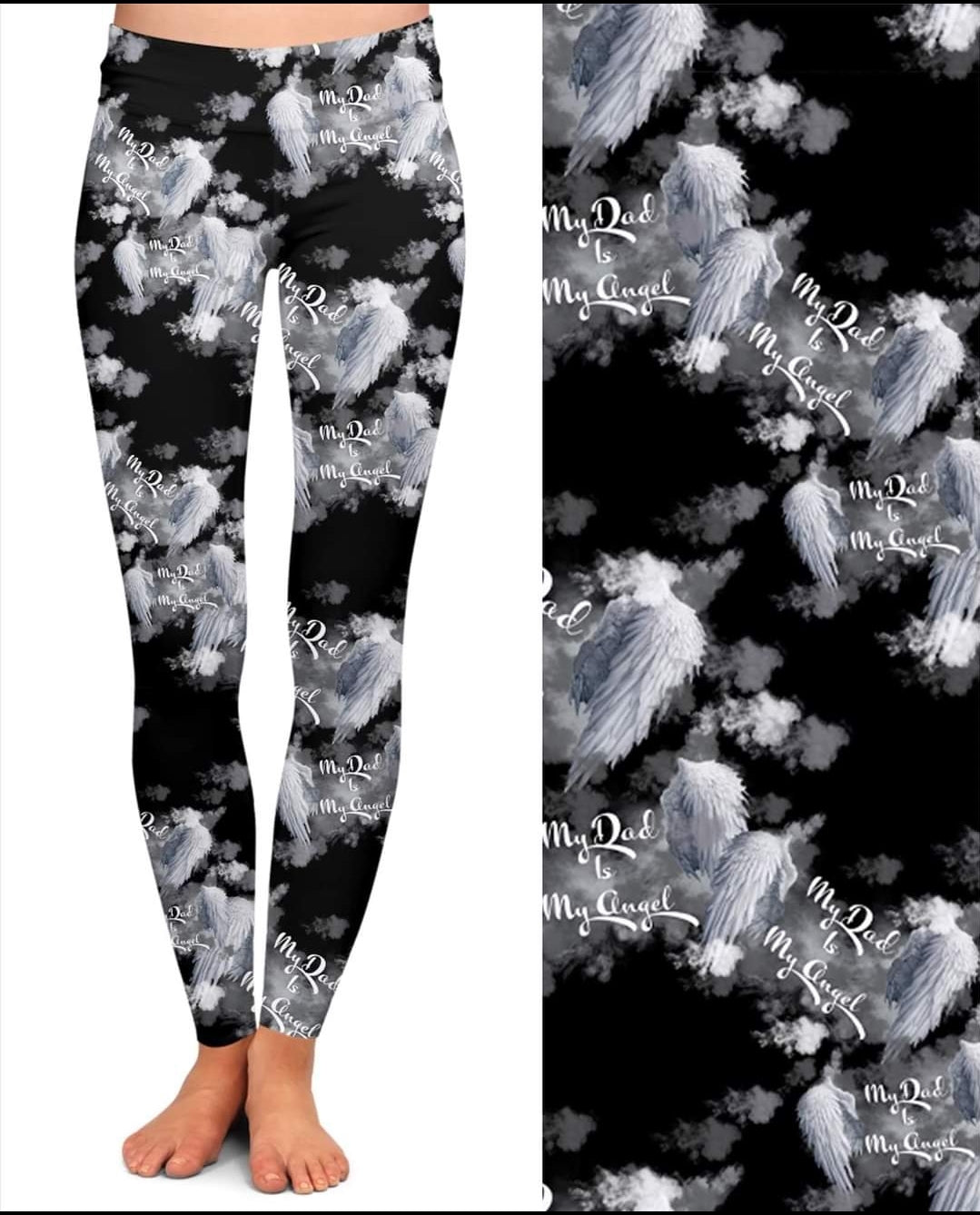 My Dad is My Angel leggings, capris, joggers, and loungers