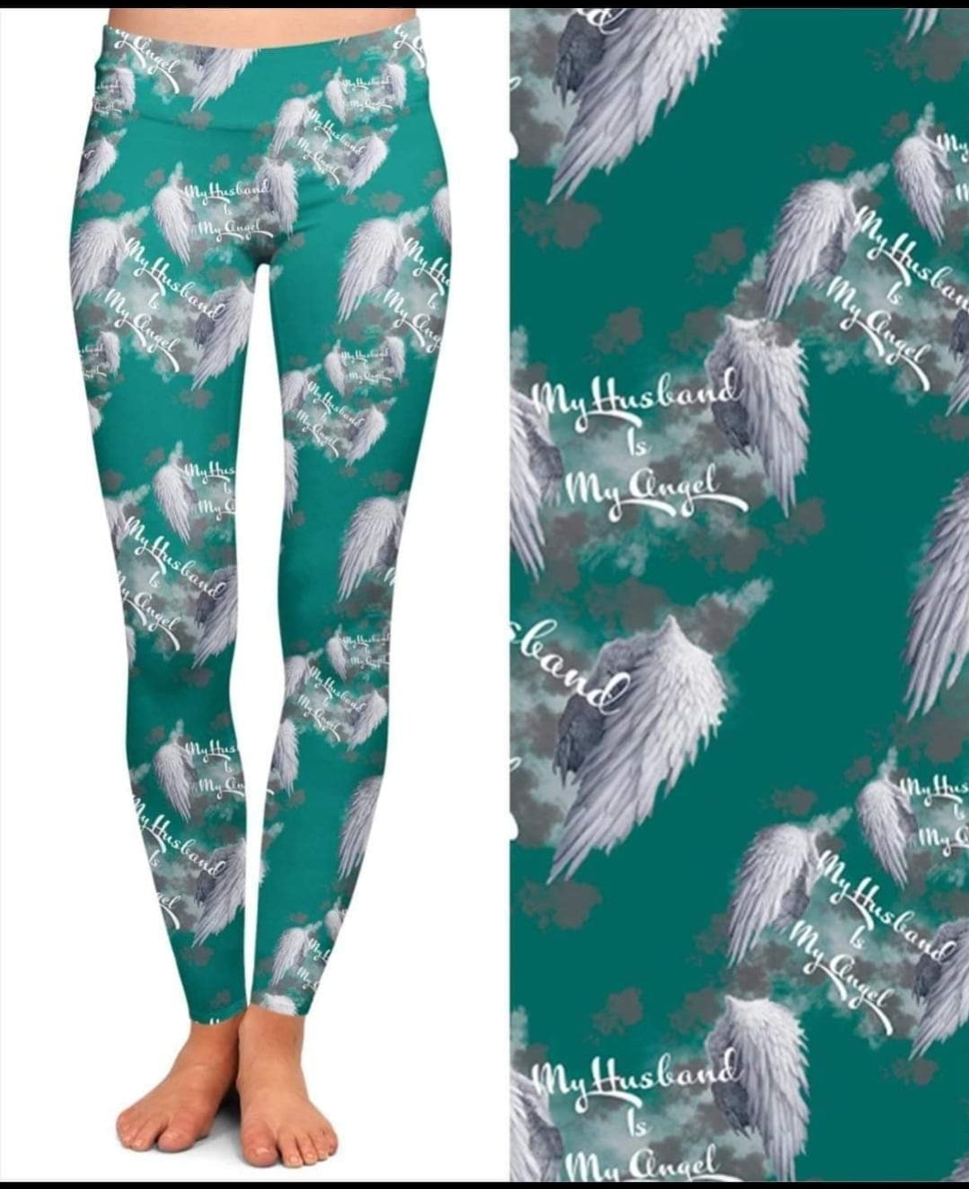 My Husband is My Angel leggings, capris, joggers, and petite joggers