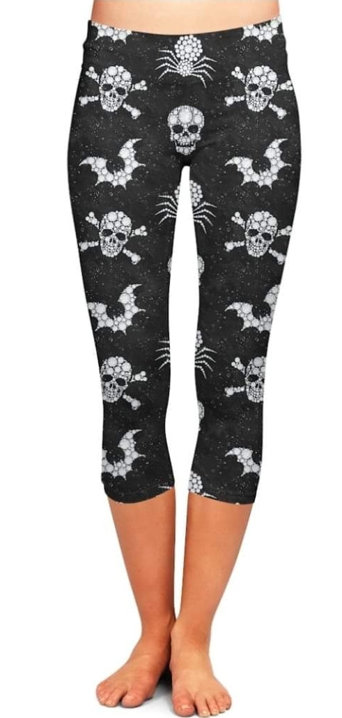Diamond Skulls leggings, capris,  joggers, and skorts
