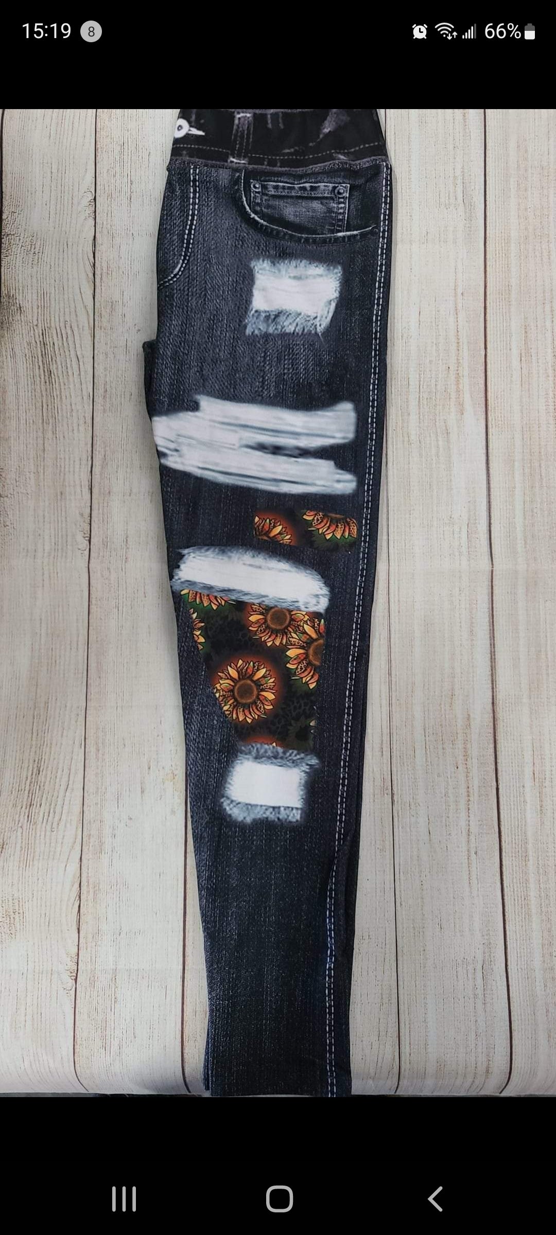 Sunflower Debut faux denim peek-a-boo Leggings