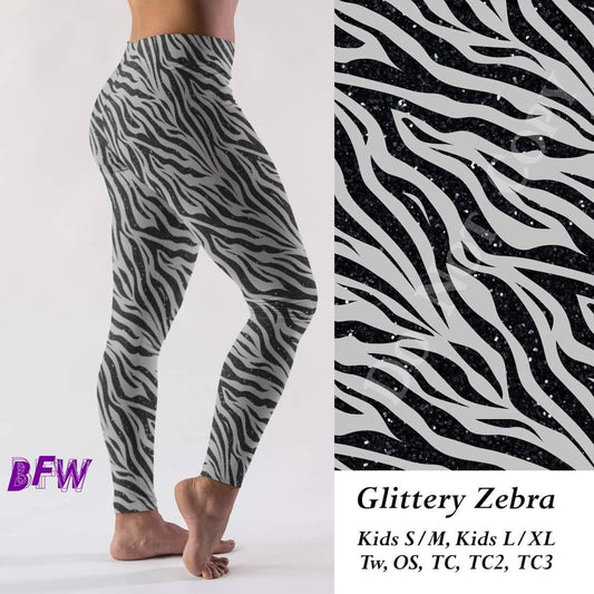 Glittery Zebra skorts and capris with pockets