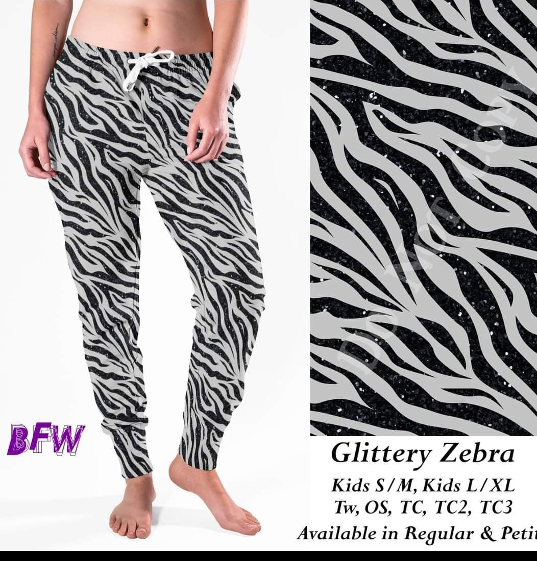 Glittery Zebra skorts and capris with pockets