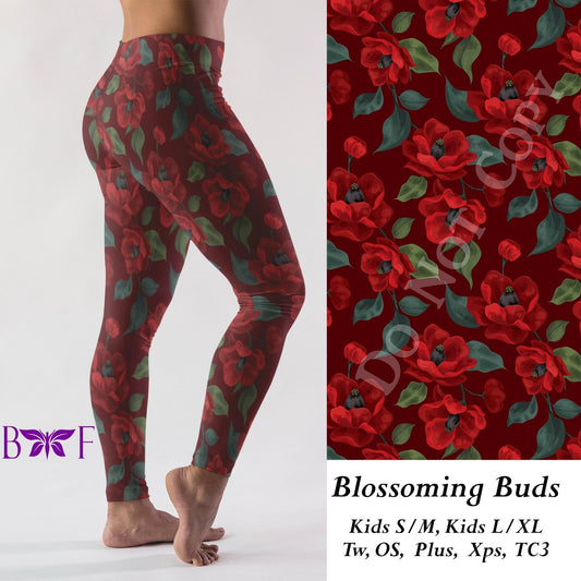 Blossoming Buds leggings, capris, and skorts with pockets