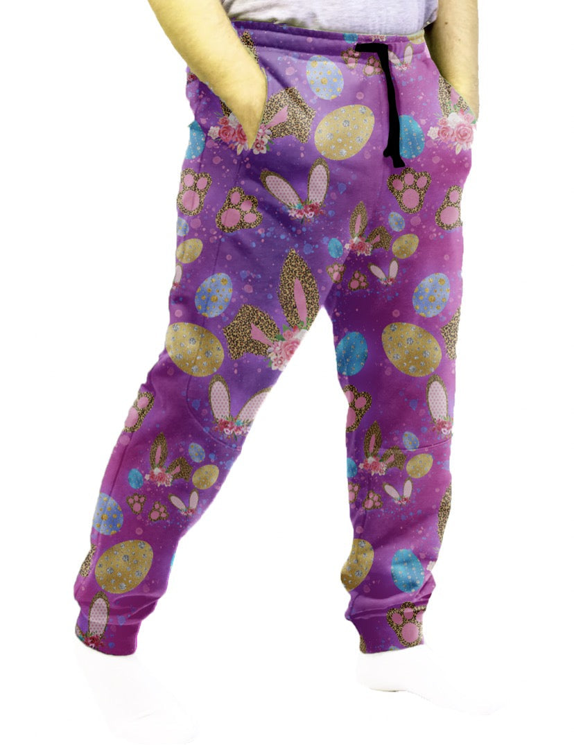 Floral Easter Ears leggings, capris, lounge pants, and joggers with pockets