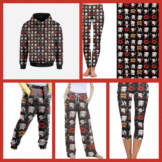Boop 2 hoodies, leggings, capris, lounge pants, and joggers